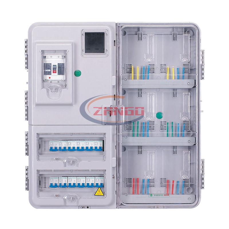 左右结构单相六表位插卡式电表箱