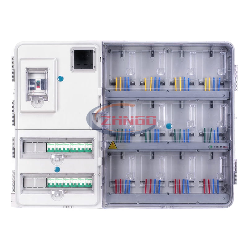 左右结构单相十二表位插卡式电表箱